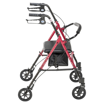 Adjustable Height Rollator with 6" Wheels, Red