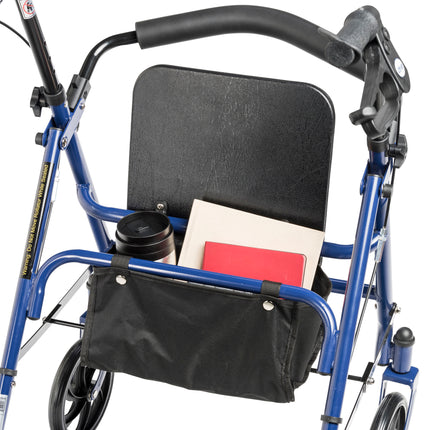 Drive Medical Four Wheel Walker Rollator with Fold Up Removable Back Support