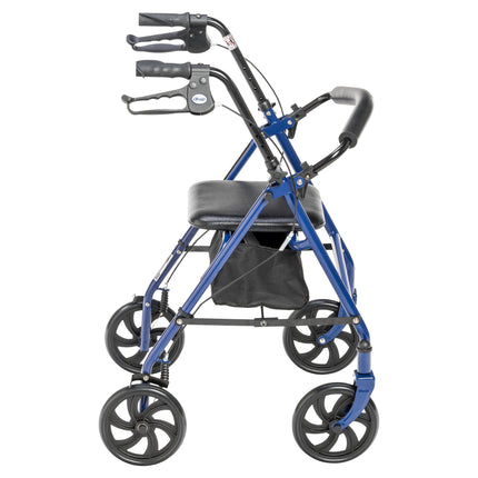 Drive Medical Four Wheel Walker Rollator with Fold Up Removable Back Support