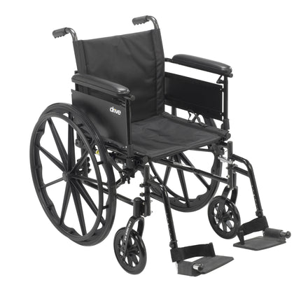 Cruiser X4 Lightweight Dual Axle Wheelchair with Adjustable Detachable Arms, Full Arms, Swing Away Footrests, 16" Seat