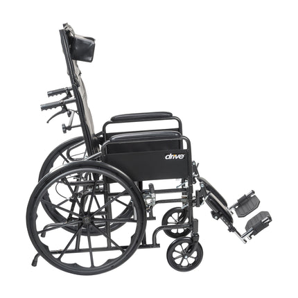 Silver Sport Full-Reclining Wheelchair, Full Arms, 16" Seat