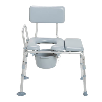 Padded Seat Transfer Bench with Commode Opening