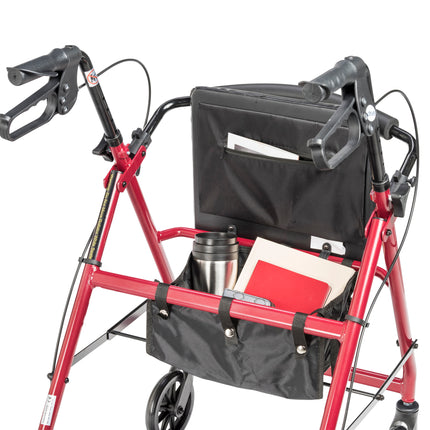 Adjustable Height Rollator with 6" Wheels, Red