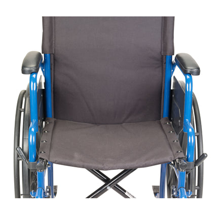 Blue Streak Wheelchair with Flip Back Desk Arms, Swing Away Footrests, 18" Seat