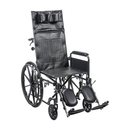 Silver Sport Full-Reclining Wheelchair, Full Arms, 16" Seat