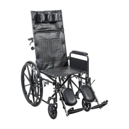 Silver Sport Full-Reclining Wheelchair, Full Arms, 20" Seat