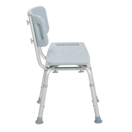 Bathroom Safety Shower Tub Bench Chair with Back, Gray