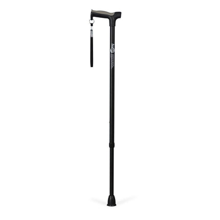 Adjustable Derby Handle Cane with Reflective Strap, Ebony