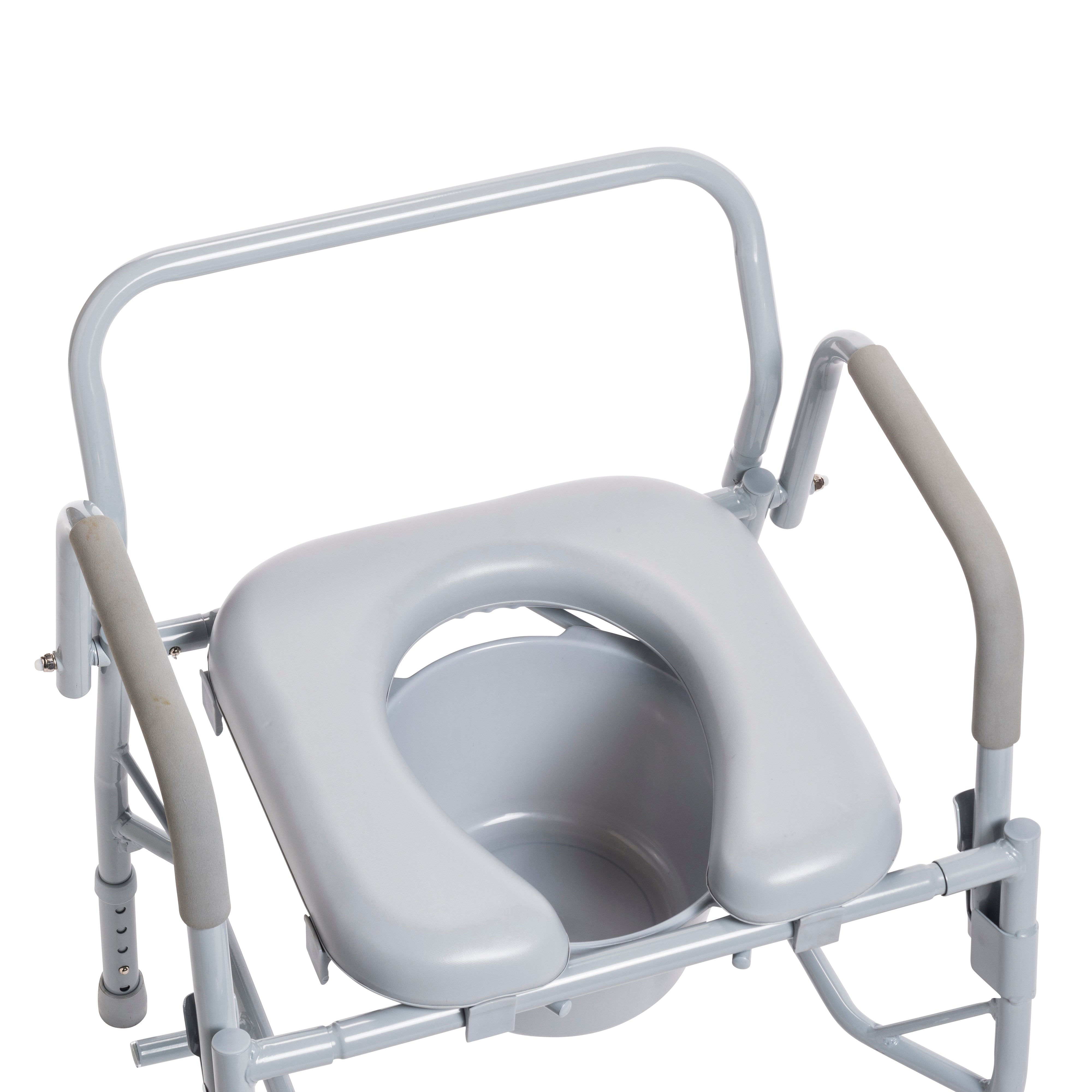 Commode Arm Rest Steel Drop Arm Bedside Commode with Padded Seat and Arms – Walton Medical