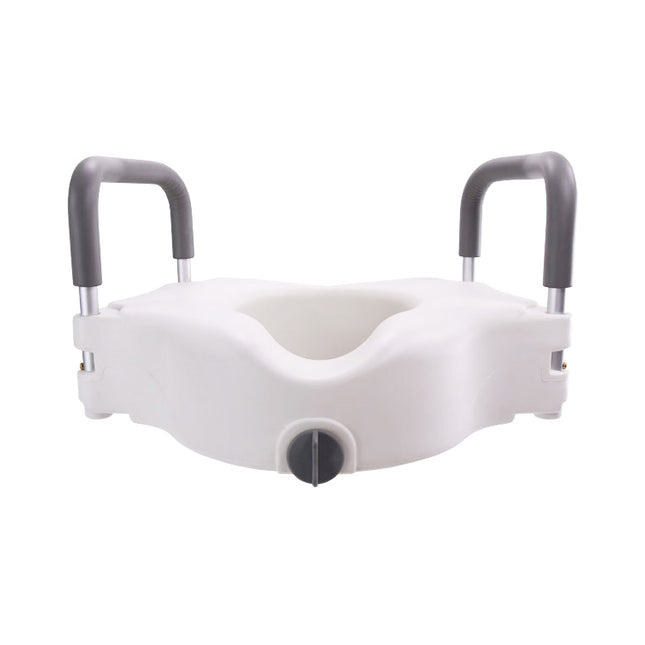 Locking Raised Toilet Seat with Removable Arms