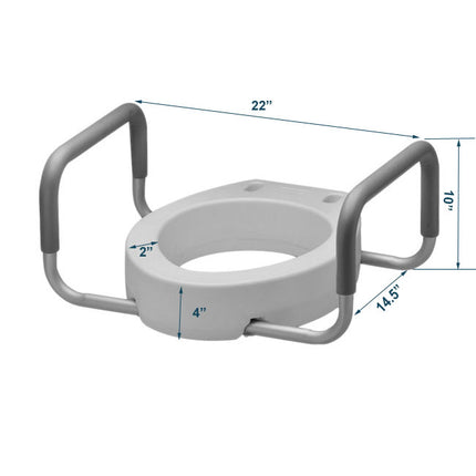 4 inch Raised Toilet Seat with Arms by MOBB