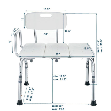 Transfer Bath Bench with Back by MOBB