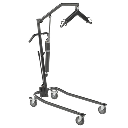 Hydraulic Patient Lift with Six Point Cradle, 5" Casters, Silver Vein