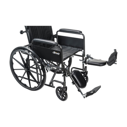 Silver Sport Full-Reclining Wheelchair, Full Arms, 16" Seat