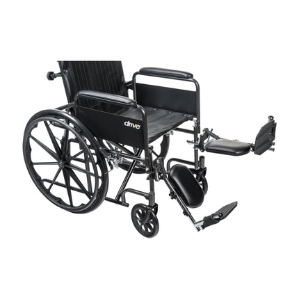 Silver Sport Full-Reclining Wheelchair, Full Arms, 18" Seat