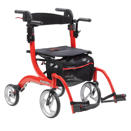 Nitro Duet Dual Function Transport Wheelchair and Rollator Rolling Walker