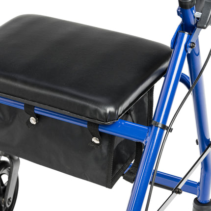 Aluminum Rollator with Fold Up and Removable Back Support and Padded Seat, Blue
