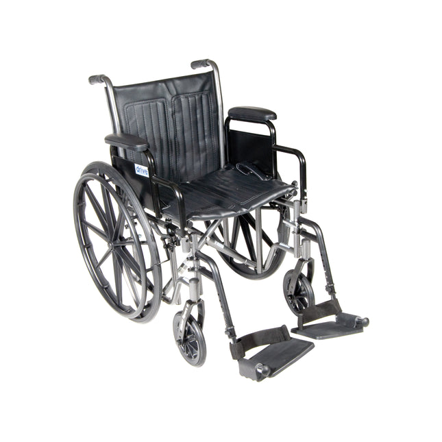 Silver Sport 2 Wheelchair, Detachable Desk Arms, Swing away Footrests, 18" Seat