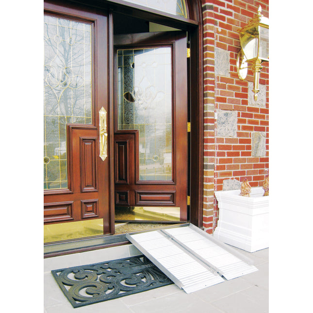 Single Fold Portable Wheelchair Scooter Ramp with Carry Handle and Travel Bag, 3 Feet Long