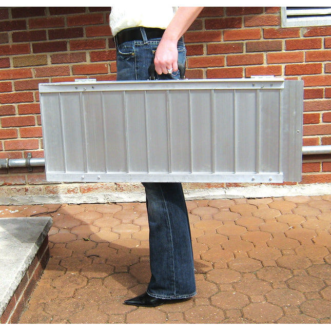 Single Fold Portable Wheelchair Scooter Ramp with Carry Handle and Travel Bag, 5 Feet Long