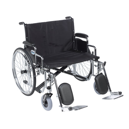 Sentra EC Heavy Duty Extra Wide Wheelchair, Detachable Desk Arms, Elevating Leg Rests, 26" Seat