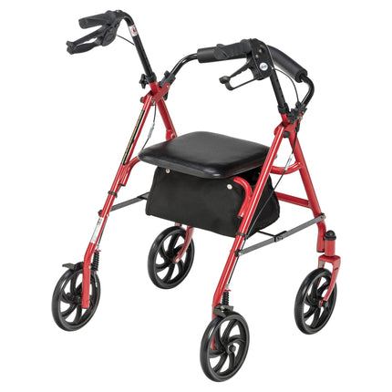 Drive Medical Four Wheel Walker Rollator with Fold Up Removable Back Support