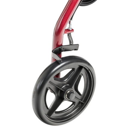 Aluminum Rollator with Fold Up and Removable Back Support and Padded Seat, Red