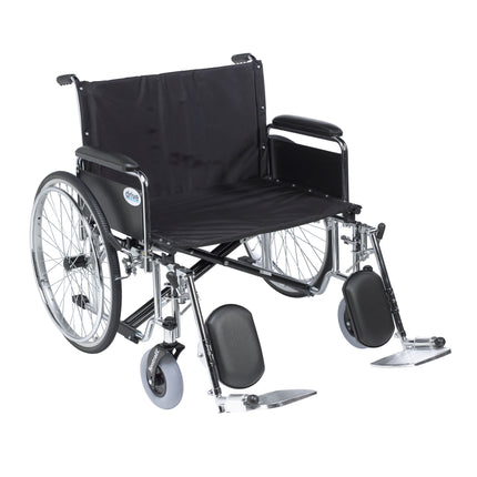 Sentra EC Heavy Duty Extra Wide Wheelchair, Detachable Full Arms, Elevating Leg Rests, 30" Seat