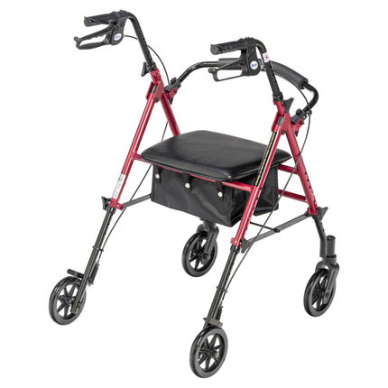 Adjustable Height Rollator with 6" Wheels, Red